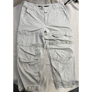 Marithe Francois Girbaud Cargo Pants Mens Size 42 Beige Adjustable Straps Y2K